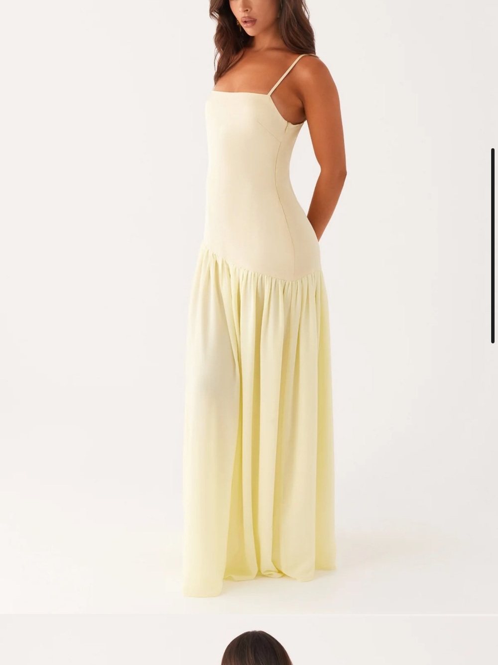 Peppermayo Asteria Yellow  Maxi Dress with slit